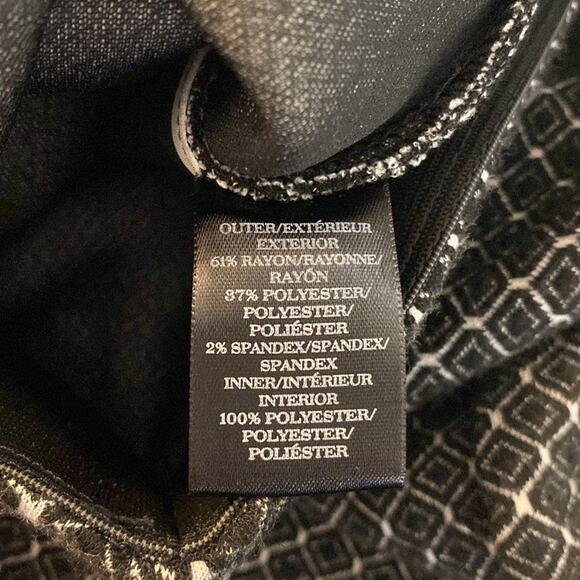 LOFT Textured Black Diamond Print Knit Knee Length Skirt Size Medium - Picture 3 of 7